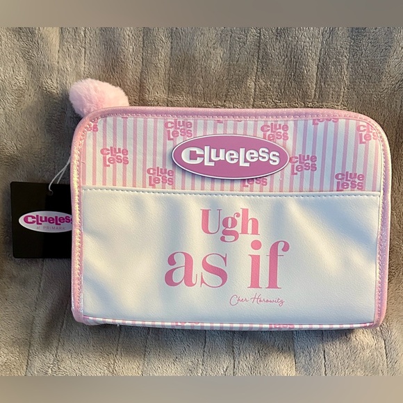 Handbags - Pink and White Cosmetic Bag